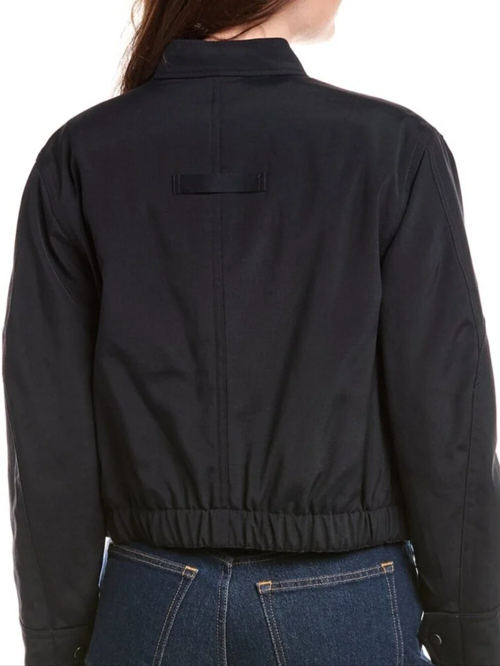 VINCE Women's Cropped Dark NAVY Bomber Jacket Size Large